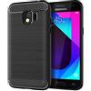 NEKOYA Cover Samsung Galaxy J2 2018,Samsung Galaxy J2 2018 Cover [Fibra di carbonio Gel di silice& anti-graffio] [Mano antiscivolo]- Massima Protezione Da Cadute e Urti, Custodia Samsung Galaxy J2 2018