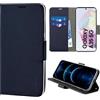 N NEWTOP Cover Compatibile con Samsung Galaxy A35 5G, HQ Lateral Custodia Libro Flip Chiusura Magnetica Portafoglio Simil Pelle Stand Protezione Completa Case TPU Anti Urto Guscio Base (Blu)