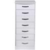 Mobile Cassettiera 7 Cassetti Settimino in legno MDF 46x42x116cm Bianco Moderno
