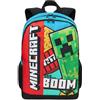 Get Trend Minecraft Zaino Scuola Ragazzo Zip, Borsa Zaino Scomparti Spallacci Imbottiti Regolabili Pannello Dorsale Scuola e Gite (Multi Minecraft)