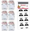 Westmark Set di 6 bicchieri da stiro, per spezie, erbe e tè, con 8 etichette decorative, trasparenti, 100 ml