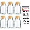 Westmark Set di 6 barattoli per spezie con tappo in sughero, per spezie, erbe e tè, con 8 etichette decorative, trasparenti, 150 ml