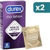 Durex No Latex 2 confezioni da 6 Profilattici