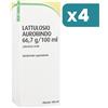 Aurobindo Lattulosio Soluzione Orale Trattamento Stitichezza 4 confezioni da 180ml