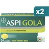 Aspi Gola Con Flurbiprofene Per Gola Infiammata E Mal Di Gola Limone Miele 2 confezioni da 24 Pastiglie
