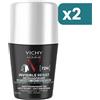 Vichy Deodorante Uomo Roll On 72h Invisibile 2 confezioni da 50ml