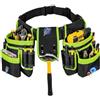 NEIQIUWING Borsa porta attrezzi in tela con funzione magnetica, resistente, per artigiani, cinghia regolabile fino a 130 cm, per un'organizzazione efficiente degli attrezzi (verde)