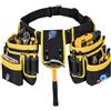 NEIQIUWING Borsa porta attrezzi in tela con funzione magnetica, resistente, per artigiani, cinghia regolabile fino a 130 cm, per un'organizzazione efficiente degli attrezzi (giallo)