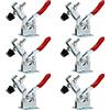 EXLECO 6pz Toggle Morsetto GH-201-B morsetti per legno Capacità di Tenuta Antiscivolo Orizzontale a Sgancio Rapido, Attrezzo a Levetta per Attrezzi Pesanti 90 kg 198lbs