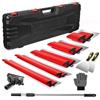 TECKZOON Set spatole rasanti | Spatole 15/25/40/60/80 cm | Lama rinforzata in acciaio inox 0,5 mm impugnatura ergonomica Z con asta telescopica in alluminio 85-130 cm | Frattazzo per intonaco