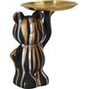 Home Deco Factory, HD0153, Statua Decorativa Moderna ed Elegante, Pratica Tasca per Chiavi e Gioielli, Finitura raffinata in Nero, Oro e Argento, Ideale per Qualsiasi Decorazione d'interni, 30 cm