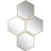 Home Deco Factory, HD0459, Specchio Decorativo con Diamanti Color Oro, Design Geometrico Moderno, Finitura di Lusso, Versatile per Soggiorno o Camera da Letto, Dimensioni Ideali, 60x40 cm