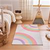 Sonive Tappeto per Bambini Arcobaleno Rosa, Tappetino Antiscivolo Morbido per Camera da Letto, Soggiorno, Cameretta 80x150 cm