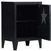 HOMYLIN Mobile basso armadietto in metallo industriale, punta per divano, mini libreria solo gabinetto, 40 x 30 x 57 cm, un grafico di fori di stelle nere per far circolare l'aria, 40 x 30 x 57 cm