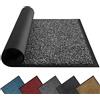 Mibao Zerbino per interni ed esterni, 58 x 120 cm, nero, grigio, lavabile, tappetino per ingresso, resistente, antiscivolo, raschietto, super assorbente, tappetino per porta d'ingresso