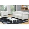 Vente-unique - Divano 3 posti + Poltrona Chesterfield - similpelle - bianco
