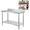 LARS360®, tavolo da lavoro in acciaio inox, con o senza alzatina, di colore argento, ideale per la gastronomia, per il bar e per il ristorante
