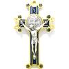 GTBITALY 10.601.21 Croce di San Benedetto Fantasia SMALTATO A Mano Oro Misura 8 CM Colore Blu Celeste