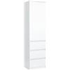 meble masztalerz Armadio con 3 Cassetti Bianco 60x39x180 cm - Scarpiera Alta - Armadio Stretto da Ingresso - Mobile Multiuso con Ripiani - Mobile per Soggiorno e Ingresso - Arredo Moderno