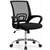 unycos - Sedia da Ufficio o Scrivania Ergonomica con Schienale Curvo, Seduta Regolabile in Altezza, Rotazione 360°, Rete Traspirante (Base cromata)