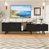 JiaOyu Mobile per TV allungabile con 2 cassetti, per TV fino a 75 pollici, design modulare, 2 pezzi, in legno, con spazio per soggiorno, lunghezza 180 cm