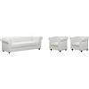 Vente-unique - Divano 3 posti+ 2 Poltrone Chesterfield - similpelle - bianco