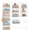 Wonninek Organizer da appendere a 6 ripiani, in metallo robusto, facile da installare, per vestiti, maglioni, scarpe, borse, accessori (bianco)