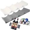 FLZONHUT Porta Bottiglie per Frigorifero,2 Pezzi Portabottiglie Plastica,Espositore per di Vino Antiscivolo,Porta Bottiglie di Vino per per Cucina,Frigorifero(Bianco,Grigio)