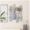 QZZCED Appendiabiti da parete grigio cemento 60 x 3 x 82 cm con ripiani e ganci, organizer di ingresso moderno per corridoi, stoccaggio pratico e decorativo, facile installazione