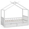 VitaliSpa Letto montessori bambini Franka, Bianco, 80x160 cm | con 2 cassetti, adatto per materassi fino a 90x200 cm e combinabile