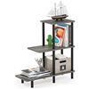Furinno Turn-N-Tube Tavolino da Divano a 3 Livelli, Legno, Rovere Francese Grigio/Nero, 29.49 x 80 x 82.91 cm