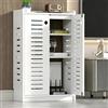 HEFJIAYCIQ Mobile Porta Router Wifi, Mobile Multimediale Con Vano Nascosto E Sistema Di Gestione Dei Cavi, Scaffale Da Terra Per Modem Per Casa E Ufficio,White 2,50x25x80cm