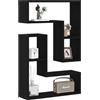 vidaXL Scaffale da parete 2 pz Rovere Nero 50 x 15 x 85 cm
