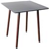 Brigros - Tavolo Quadrato Piccolo da Cucina Moderna in MDF con Gambe in Legno di Faggio Design Scandinavo, 70x70x74 cm, Grigio Scuro