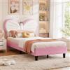 JiaOyu Lettino per Bambini, 90 x 190 cm, letto singolo, letto imbottito con rete a doghe, per ragazze, letto imbottito per adolescenti con testiera regolabile per camera dei bambini, senza materasso