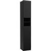 meble masztalerz Mobiletto Bagno Salvaspazio con 2 Porte Larghezza 30 cm - Mobiletto Ingresso - Pensile - Colonna Bagno da Terra Nero 180x30x31cm