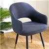 Mswborml Curvo Coprisedia Poltroncina con Braccioli 2/4 Pezzi, Universale Coprisedia con Schienale Curvo, Elasticizzato Fodera Poltroncina Sedia, Elegante Fodere Coprisedie Cucina Lavable,G,4PCS