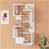 [en.casa] Set 2 Scaffali da Parete Mensole Moderne Libreria a Muro con Ripiani Asimmetrici per Soggiorno Camera Ufficio 93 x 24 x 15 cm Bianco