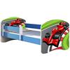 ACMA Letto per Bambino Cameretta per Bambino con Materasso Rete a doghe II BLU (06 Formula 1, 180x80)