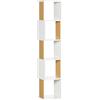 HOMCOM Libreria a S con 5 ripiani a giorno per soggiorno ufficio studio antiribaltamento Carico 100 kg 33x28x161 cm Bianco