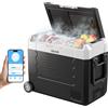 VEVOR Frigorifero Portatile da Auto con Compressore Capienza 45 Litri, Contenitore Refrigerante Doppia Zona Temperatura tra -20 a 20 °C Controllo APP, Mini Frigo per Auto Caravan da Campeggio Pesca