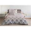 Home Linge Passion | Copripiumino - 3 pezzi | 100% cotone - 57 fili | 2 persone - 240 x 260 cm | CREVECOEUR Ocra & Rosa & Bianco Polvere HP62688