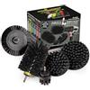 Drillbrush Drill Brush Power Scrubber by Useful Products - 5 Piece Black Drillbrush Ultra Stiff Cleaning Brushes Set - Non Metal Grill Brush Attachment Kit for Cordless Drill - Nylon Grill Grate Cleaner Brushes