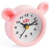 Back2Fun - Mini Orologio Sveglia per Bambini, Batteria LR44 Inclusa, 57 x 50 x 20 mm, Accessorio da Comodino o Scrivania, Ideale per la Routine Quotidiana Scolastica, Design Orsetto Rosa