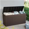 Dmora Cassapanca Outdoor Cotronei 44.7x116.7x57h cm Marrone Impermeabile Chiusura Lucchetto, Peso Supportato 220 kg