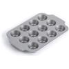KitchenAid Bakeware Teglia per Mini Muffin da 12 Stampi in Acciaio Alluminato Antiaderente Senza PFAS, Sicuro al Forno, Lavabile in Lavastoviglie, Grigio