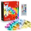 BRILONER - Striscia LED 10 m, dimmerabile continuo, CCT IC bianco regolabile e RGB IC con cambio colore dinamico, telecomando, sensore musicale, alimentazione da presa, decorazione stanza, Bianco