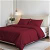 Italian Bed Linen Parure Copripiumino ELEGANT Letto Matrimoniale 100% Microfibra, Made in Italy - Set Copri Piumino - Sacco Piumone 250x200cm con Patella + 2 Federe 50x80cm, Tinta Unita - Bordeaux