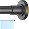 CorkLatta Asta telescopica nera per tenda da doccia, diametro da 80 a 203 cm, diametro 2,5 cm, regolabile, in acciaio inox, facile da installare, non arrugginisce