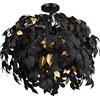 RL LIVE YOUR LIGHT Reality, Plafoniera, Leavy 3xE14, max.28,0 W Plastica, Nero, Finitura: Metallo, nero opaco Ø:70,0cm, A:73,0cm Modello depositato,IP20,Senza illuminante